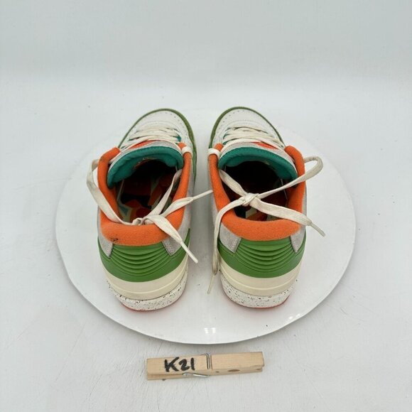 Nike Air Jordan 2 Low Women Size 6.5 DV6206-183 Titan Orange Chlorophyll Shoes - Picture 9 of 11